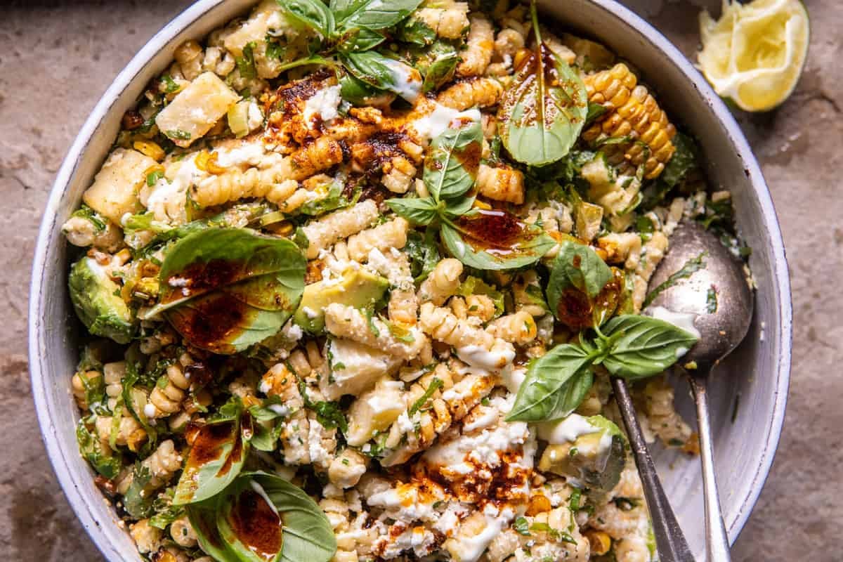 Street Corn Pasta Salad | halfbakedarvest.com