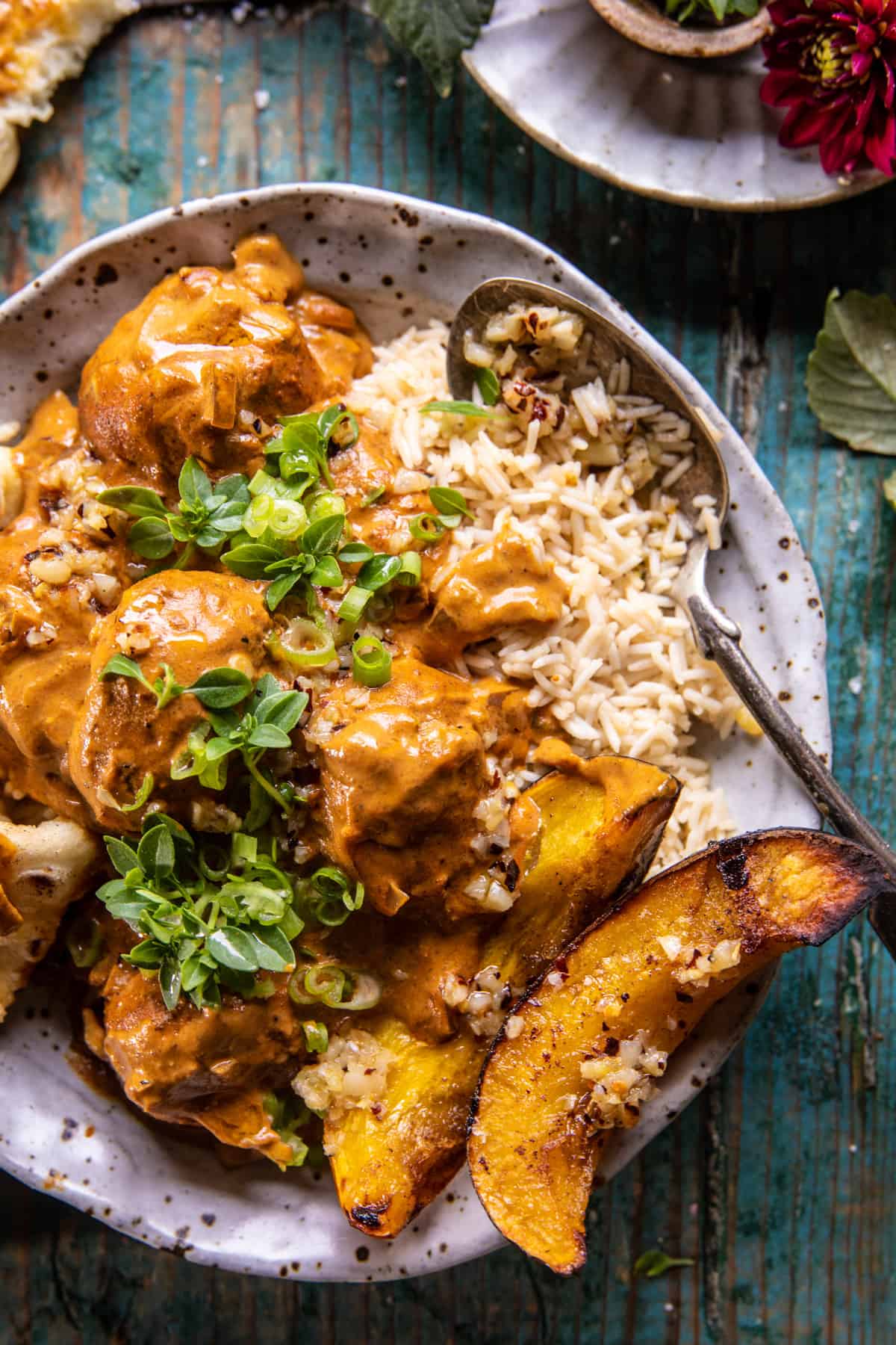 Crockpot Coconut Curry Chicken Meatballs | halfbakedharvest.com