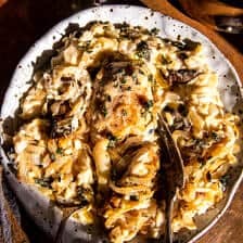 Crockpot Creamy French Onion Chicken and Orzo | halfbakedharest.com