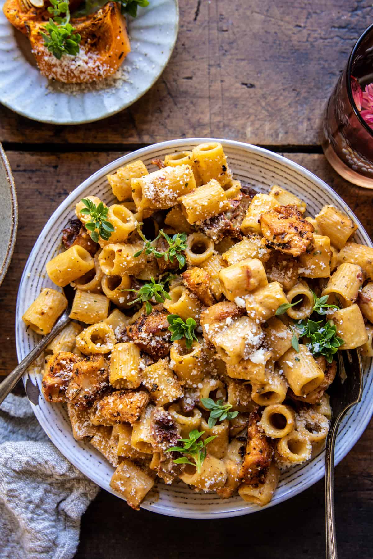 Roasted Butternut Squash and Sun-Dried Tomato Chicken Pasta | halfbakedharvest.com