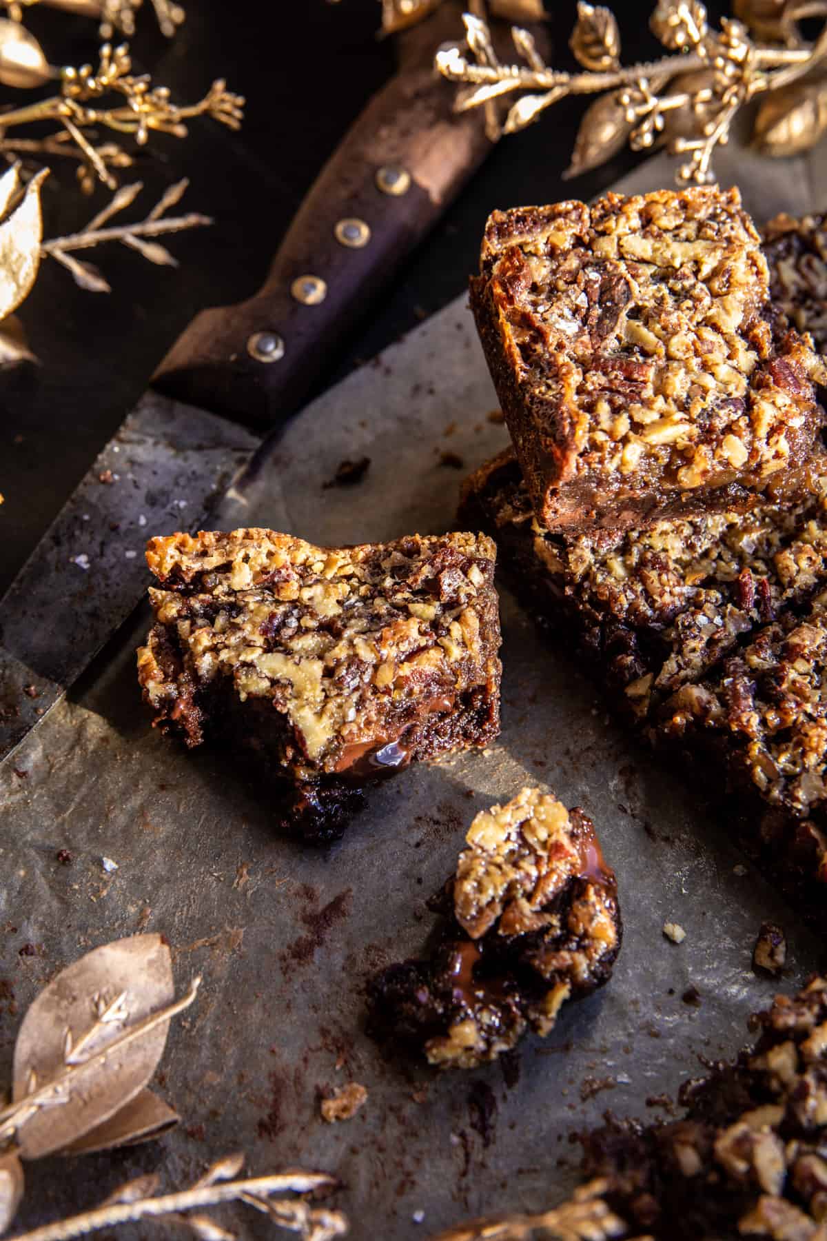 Gooey Pecan Pie Brownies| halfbakedharvest.com
