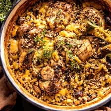 One Pan Roasted Herb Chicken and Wild Rice | halfbakedharvest.com