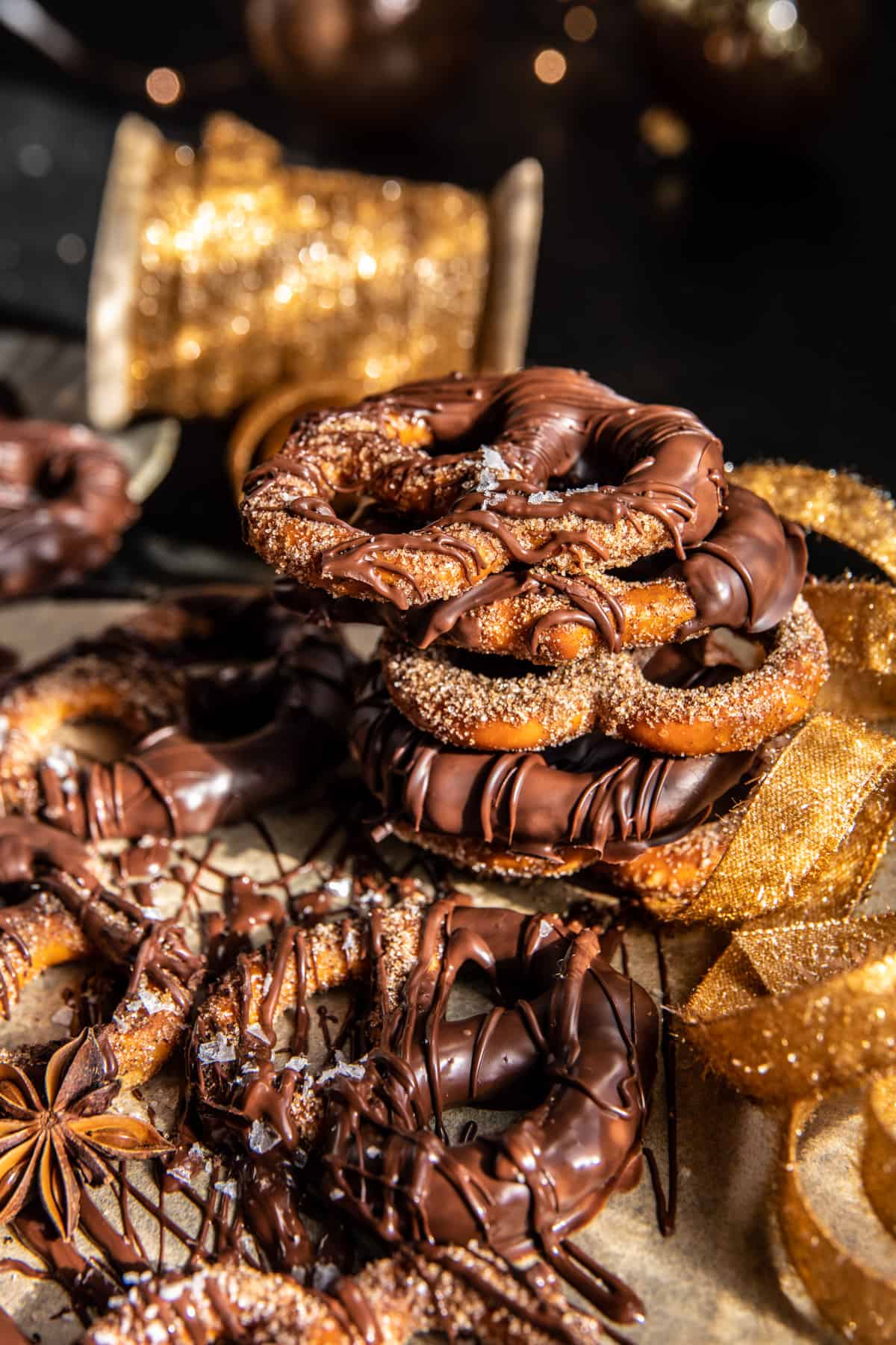Chocolate Covered Espresso Spiced Pretzels | halfbakedharvest.com