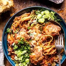 Crockpot Chili Meatballs and Spaghetti | halfbakedharvest.com