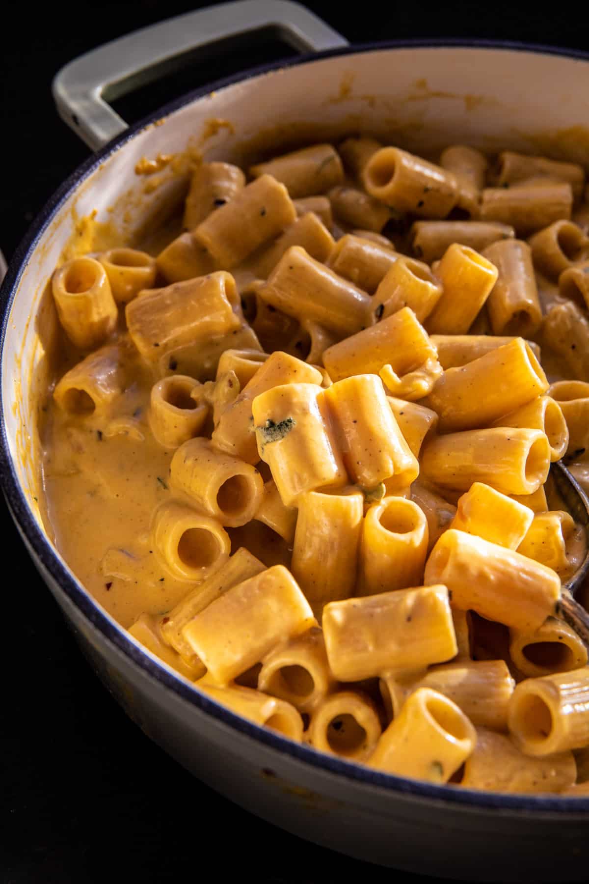 Quick Pumpkin Rigatoni with Candied Prosciutto and Walnuts | halfbakedharvest.com