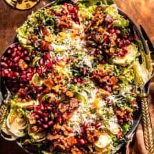 Shaved Brussels Sprout Candied Bacon Salad | halfbakedharvest.com
