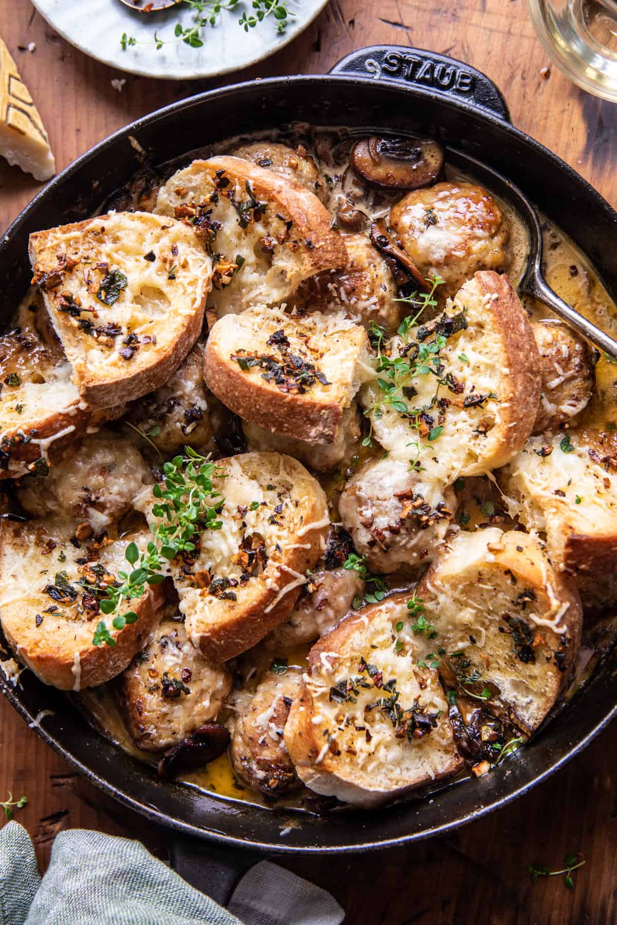 Garlic Butter Chicken Marsala Meatballs | alfbakedharvest.com