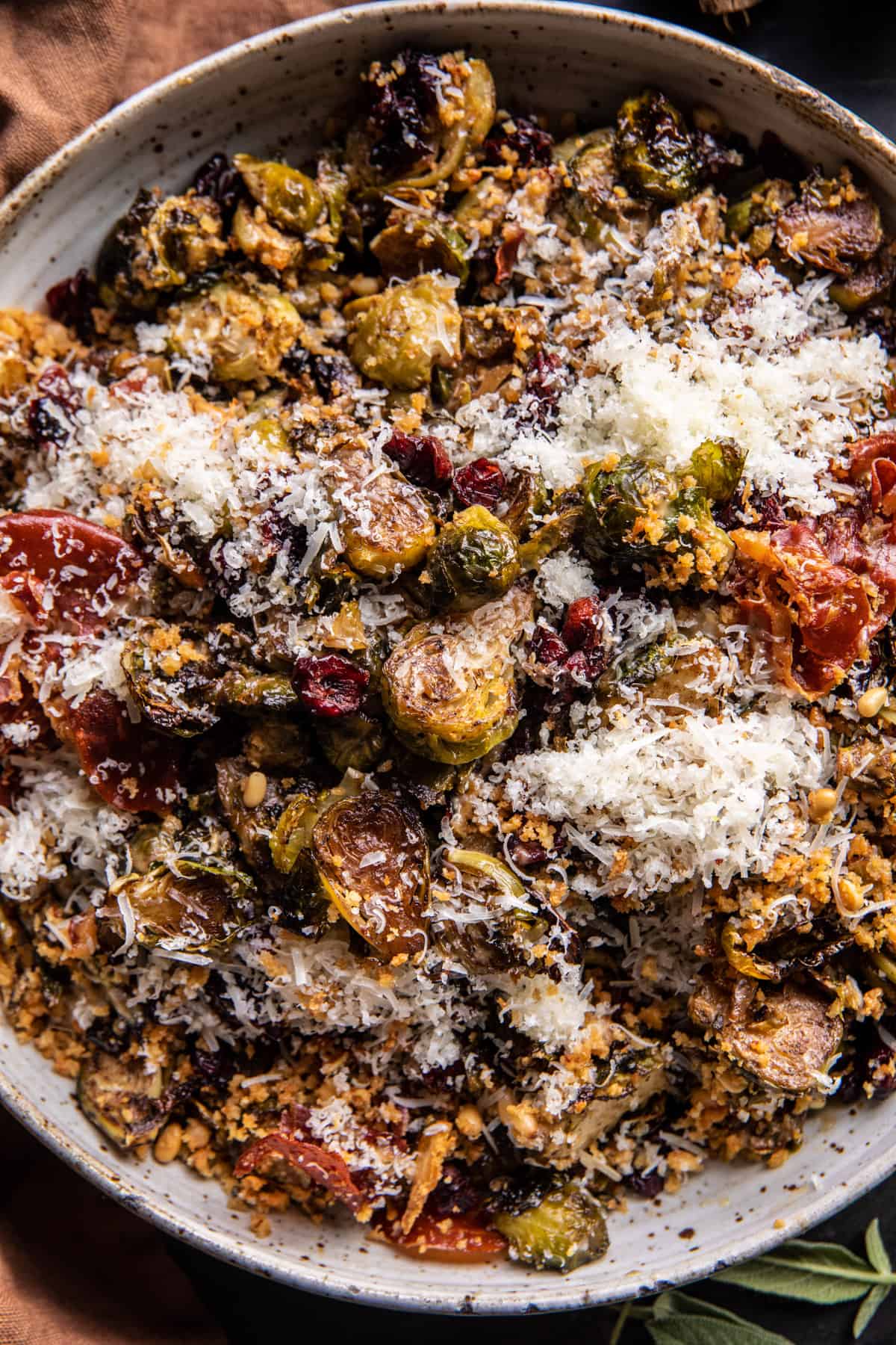 Roasted Brussels Sprout Salad with Tahini Dressing | halfbakedharvest.com