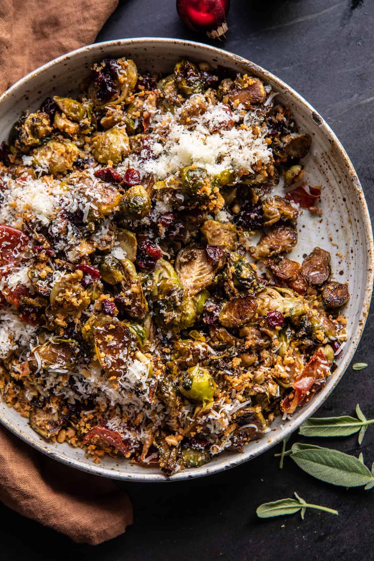 Roasted Brussels Sprout Salad with Tahini Dressing | halfbakedharvest.com