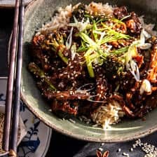 20 Minute Miso Ginger Beef and Broccoli | halfbakedharvest.com