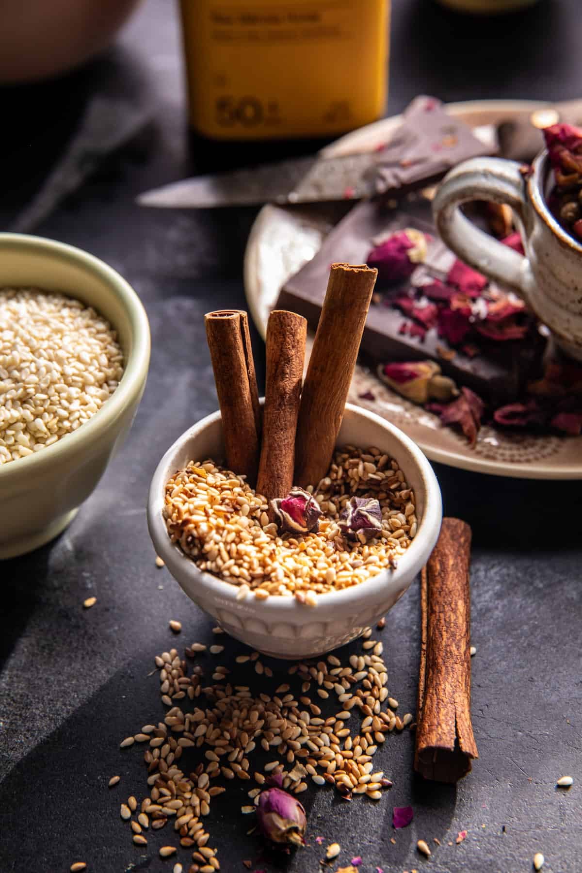 Chocolate Dipped Sesame Oatmeal Bars | halfbakedharvest.com