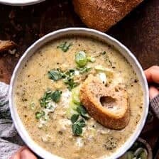 Easy Spicy Broccoli Cheddar Potato Soup | halfbakedharvest.com