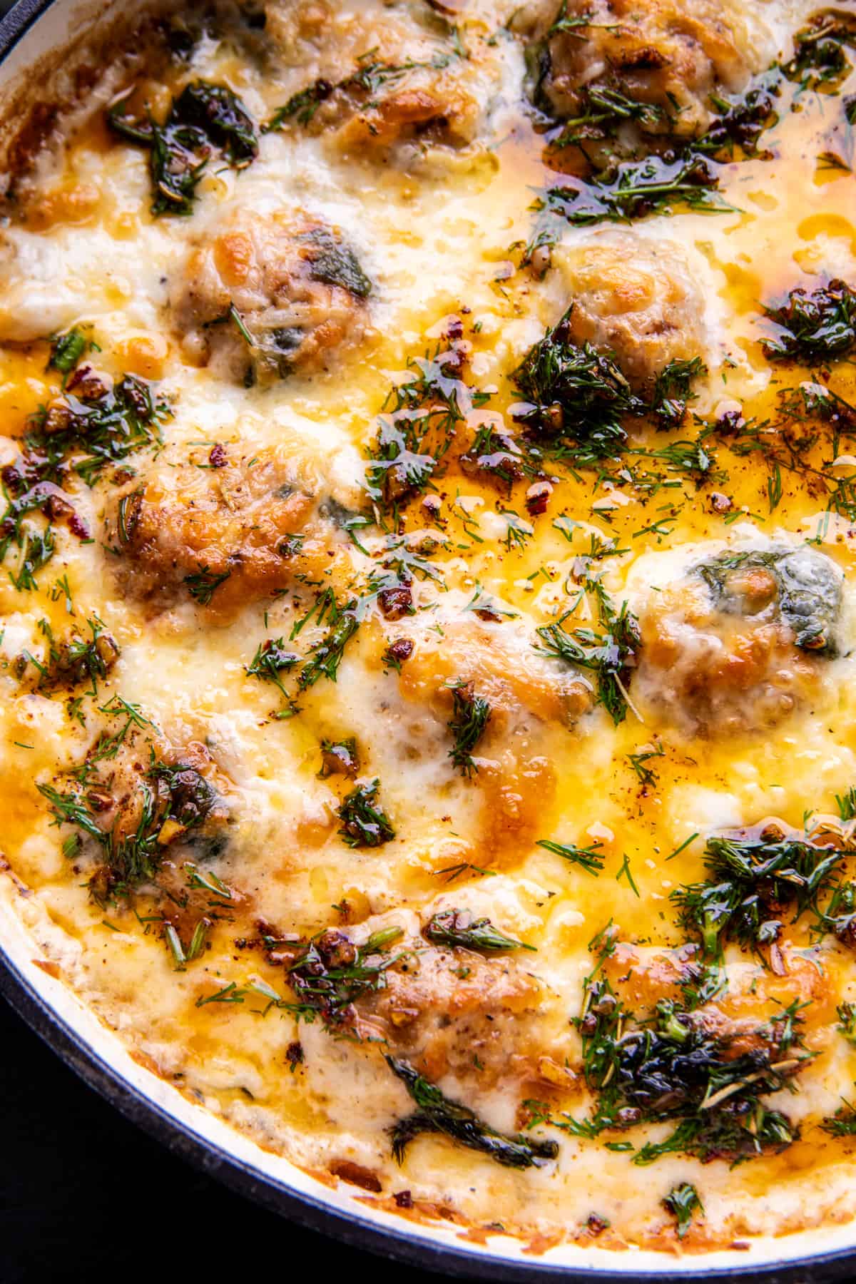 Baked Lemon Rosemary Chicken Meatballs and Creamy Orzo | halfbakedharvest.com