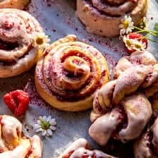 Glazed Raspberry Honey Sweet Rolls | halfbakedharvest.com