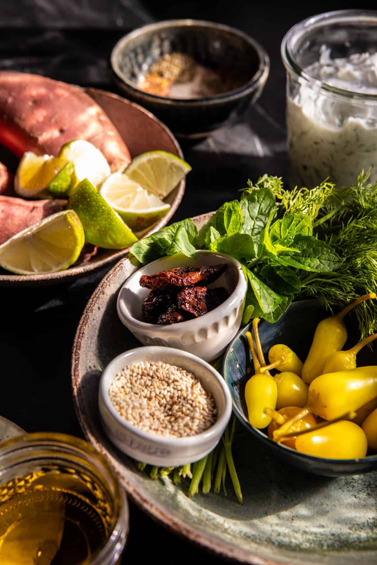 Sheet Pan Chicken Tzatziki and Sweet Potatoes | halfbakedharvest.com