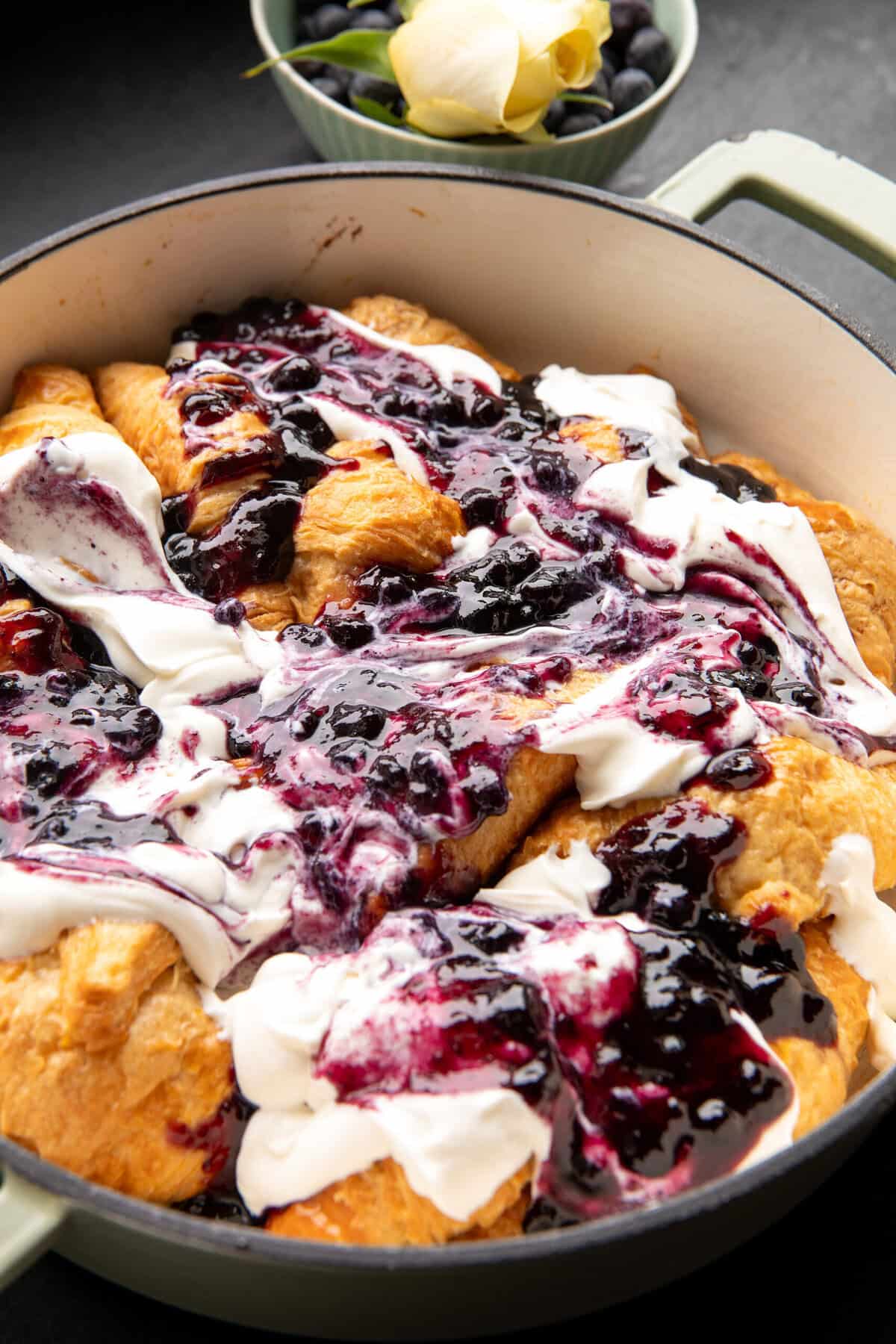 Blueberry Croissant French Toast Bake | halfbakedharvest.com