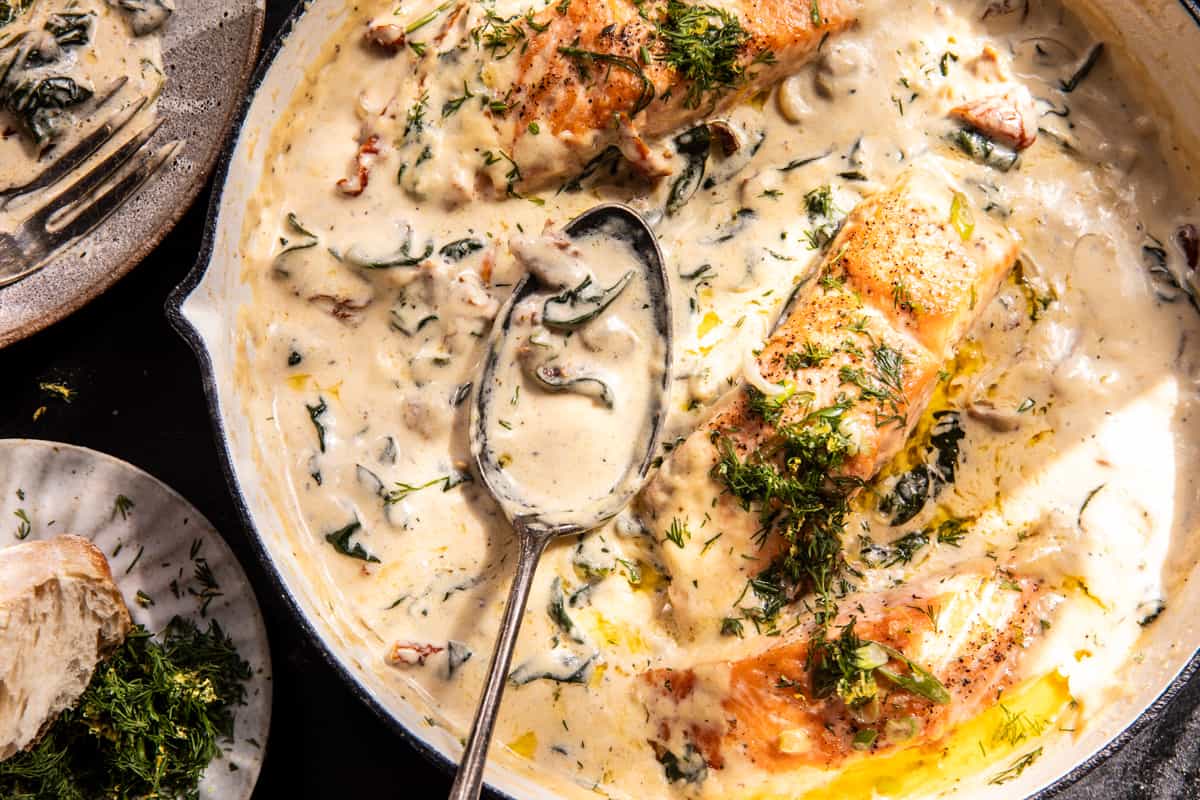 Creamy Garlic Butter Baked Salmon | halfbakedharvest.com