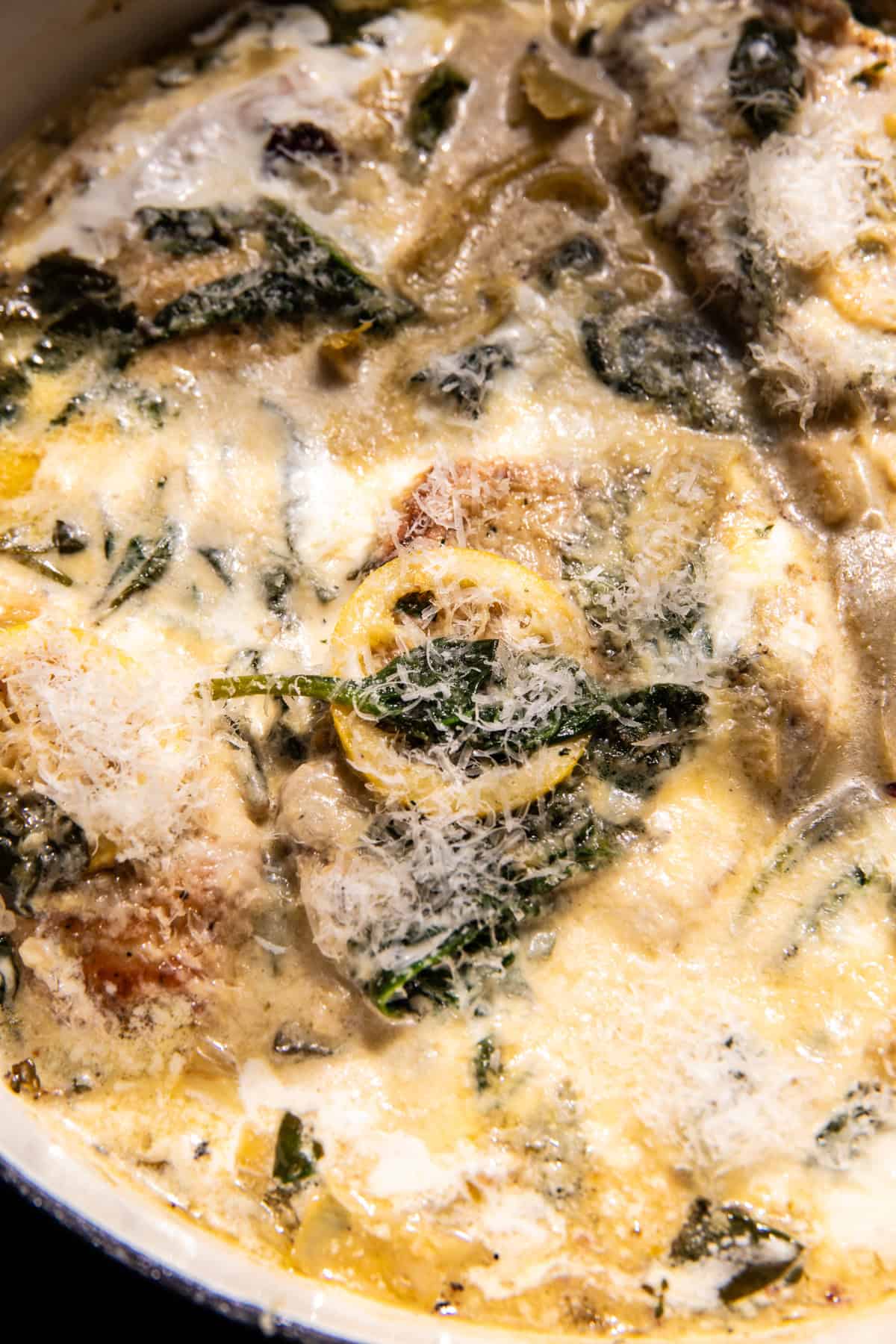 Lemon Butter Spinach and Artichoke Chicken | halfbakedharvest.com