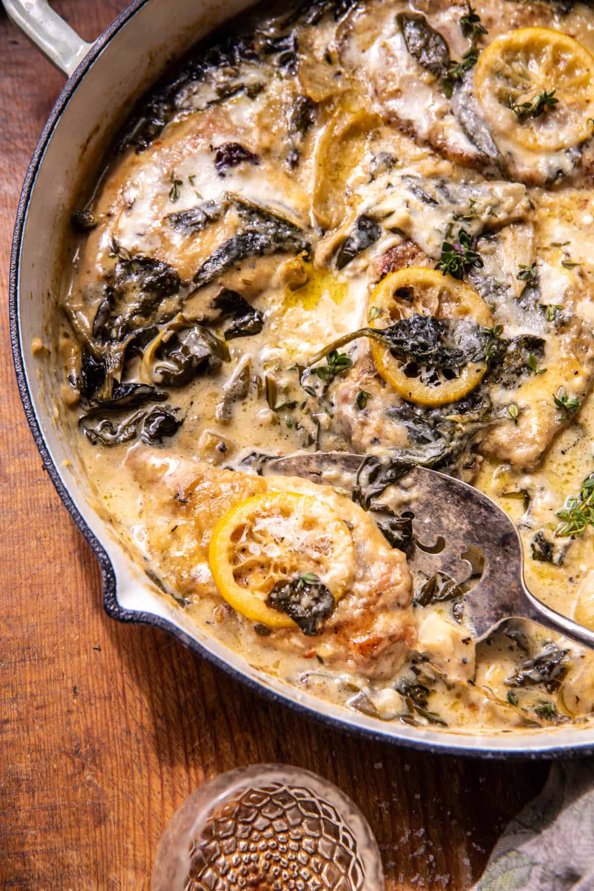 Lemon Butter Spinach and Artichoke Chicken | halfbakedharvest.com