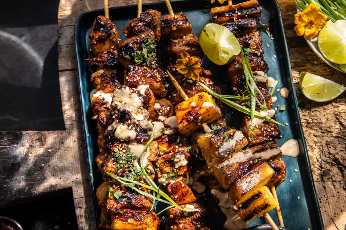 Pineapple Adobo Chicken Skewers | halfbakedharvest.com