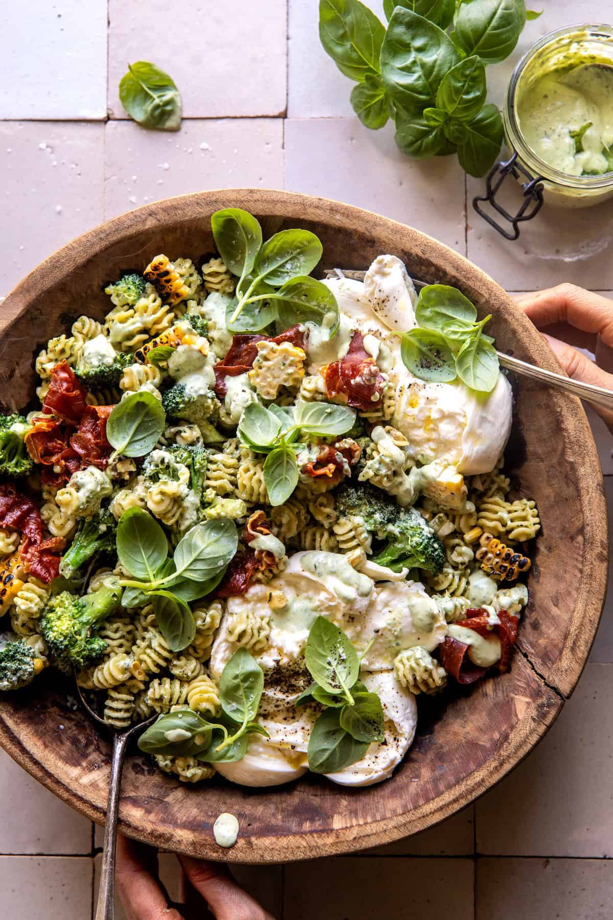 Broccoli Burrata Pasta Salad | halfbakedharvest.com