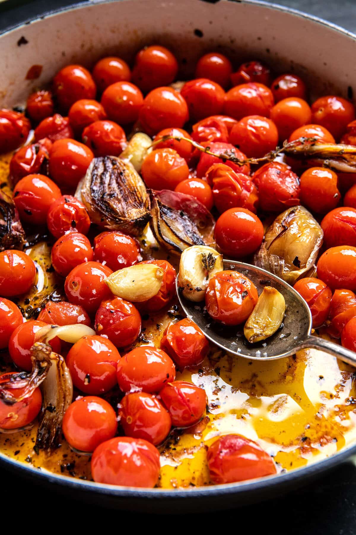 Roasted Garlic Tomato Burrata Caprese | halfbakedharvest.com