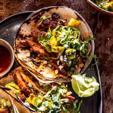 Sheet Pan Chipotle Steak Tacos with Mango Salsa | halfbakedharvest.com