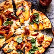 3 Cheese Prosciutto Peach Pizza | halfbakedharvest.com