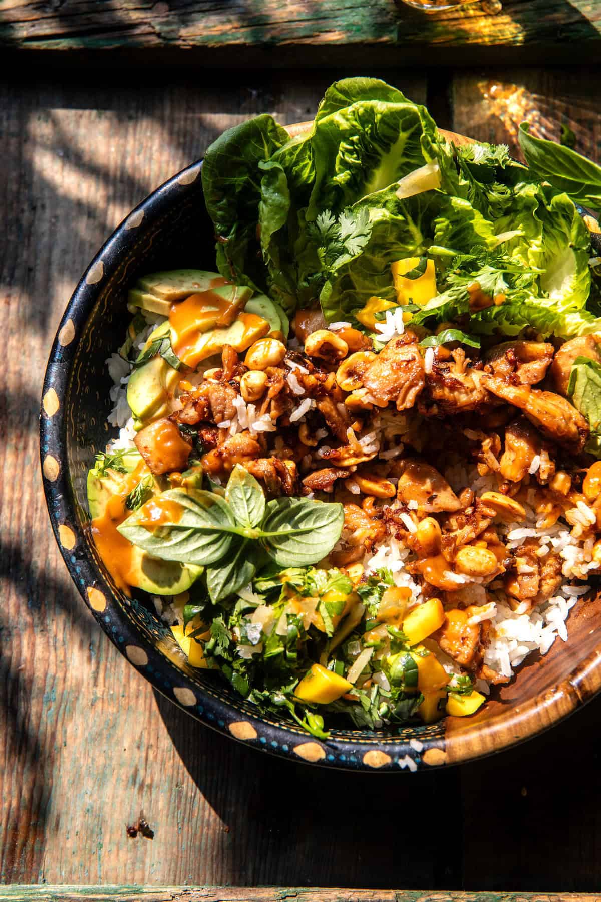 30 Minute Ginger Peanut Chicken Bowls | halfbakedharvest.com