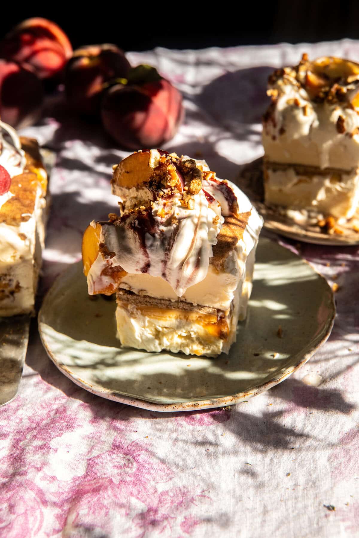 Peach Pretzel Ice Cream Cake | halfbakedharvest.com