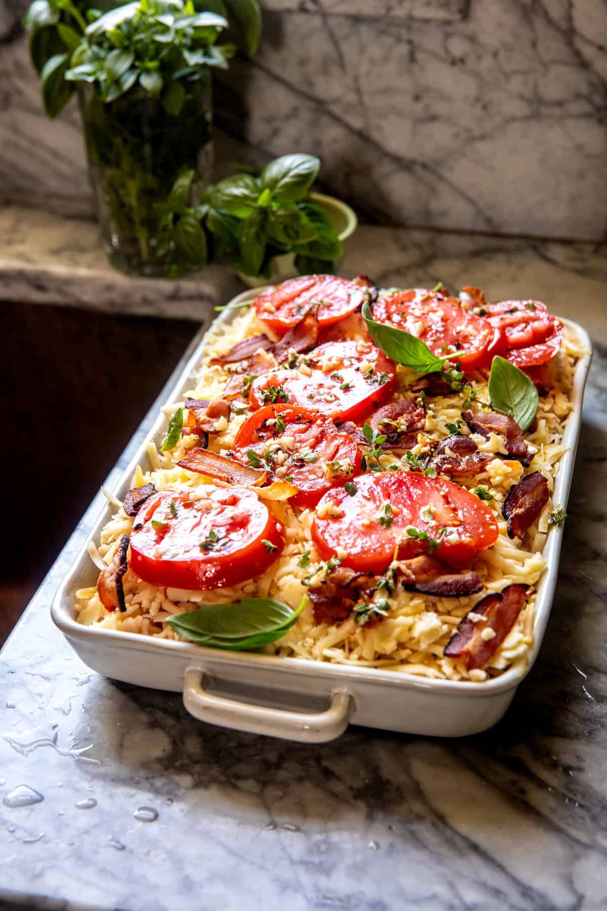 Tomato Cheddar Chicken and Rice Bake | halfbakedharvest.com