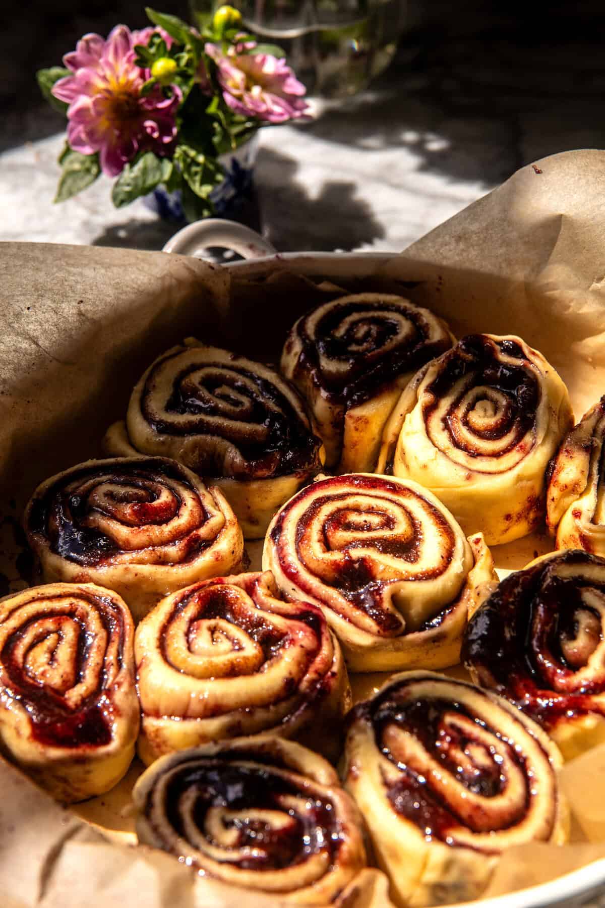 Blueberry Cinnamon Rolls with Maple Icing | halfbakedharvest.com
