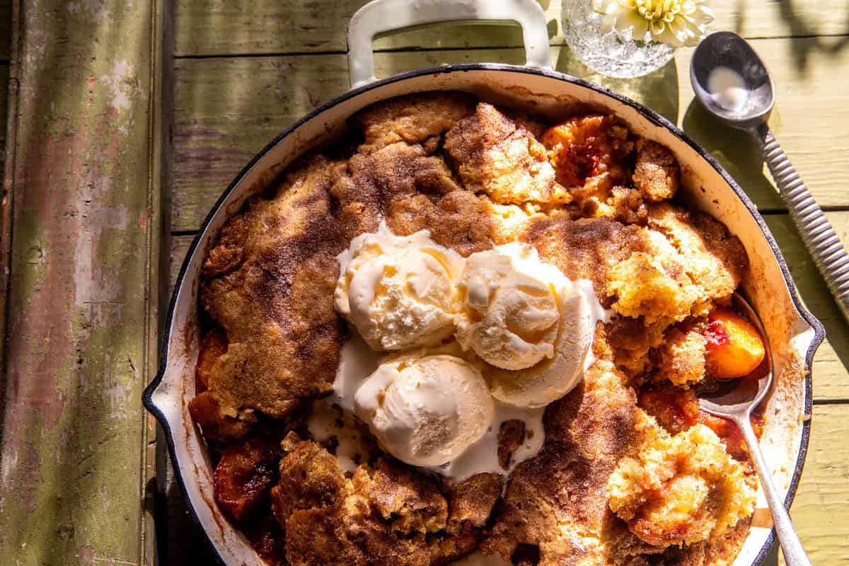 Caramel Peach Dump Cake | halfbakedharvest.com