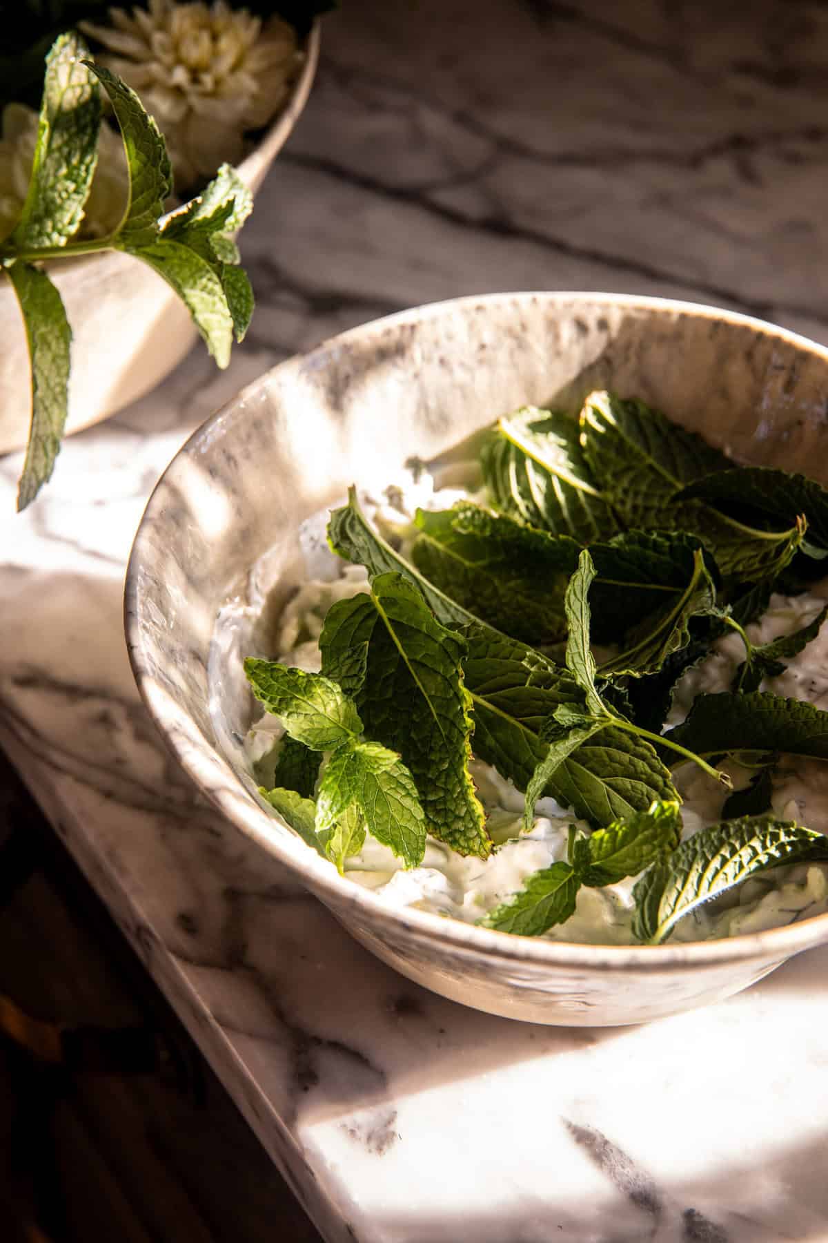 Ranch Chicken Tzatziki with Garlic Parmesan Zucchini | halfbakedharvest.com