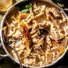 Sage Brown Butter Corn Pasta Alfredo | halfbakedharvest.com