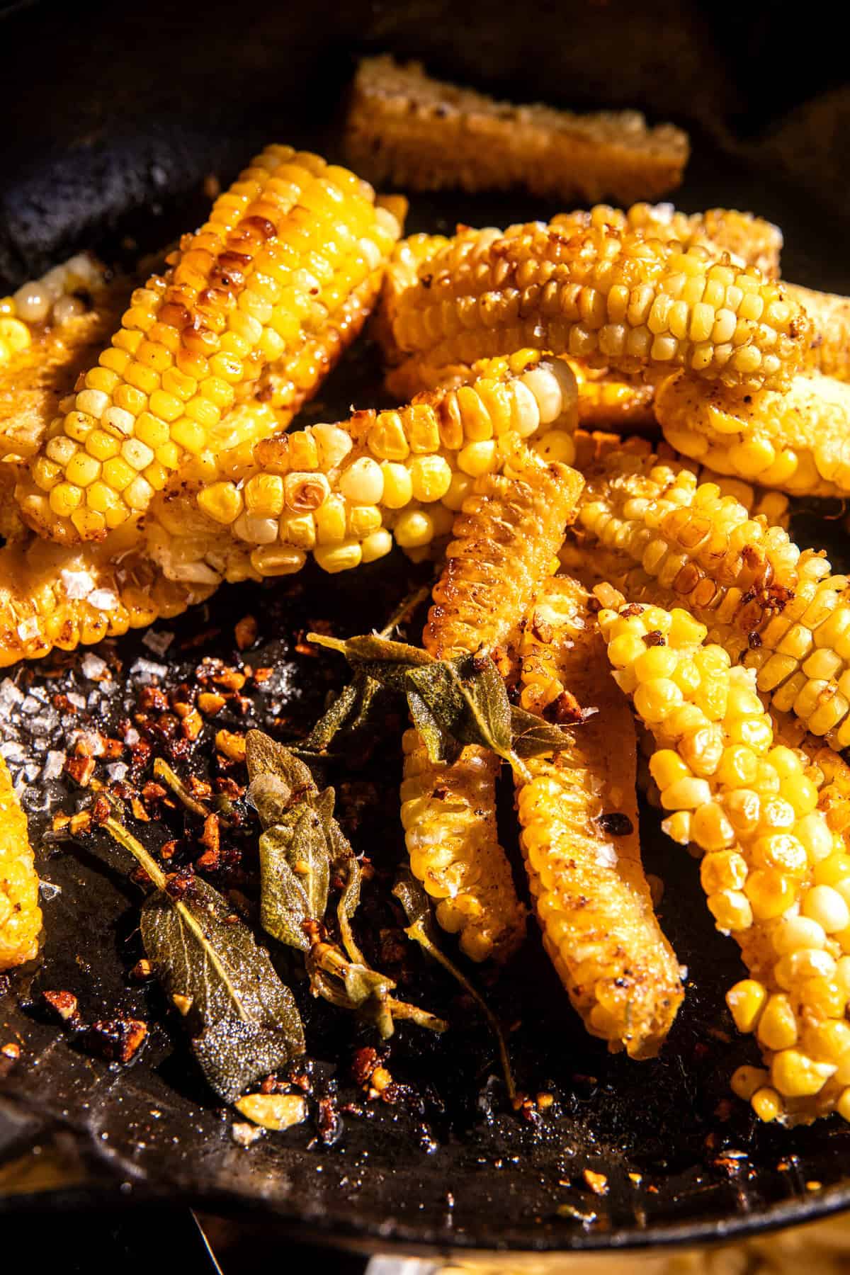 Sage Brown Butter Corn Pasta Alfredo | halfbakedharvest.com