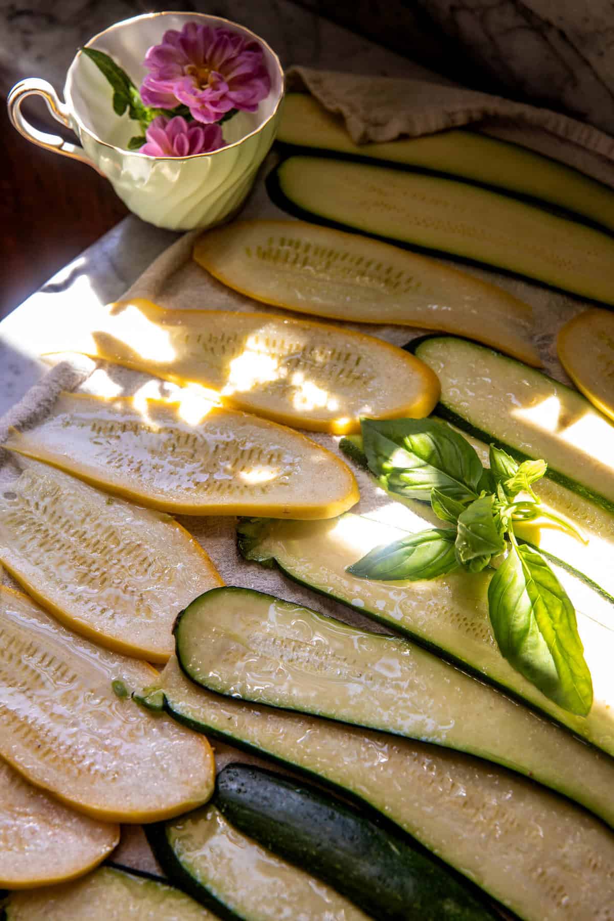 Sheet Pan Zucchini Lasagna with Garlic Croutons | halfbakedharvest.com