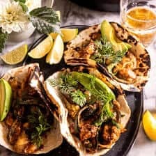 Skillet Creamy Green Chile Chicken Fajitas | halfbakedharvest.com