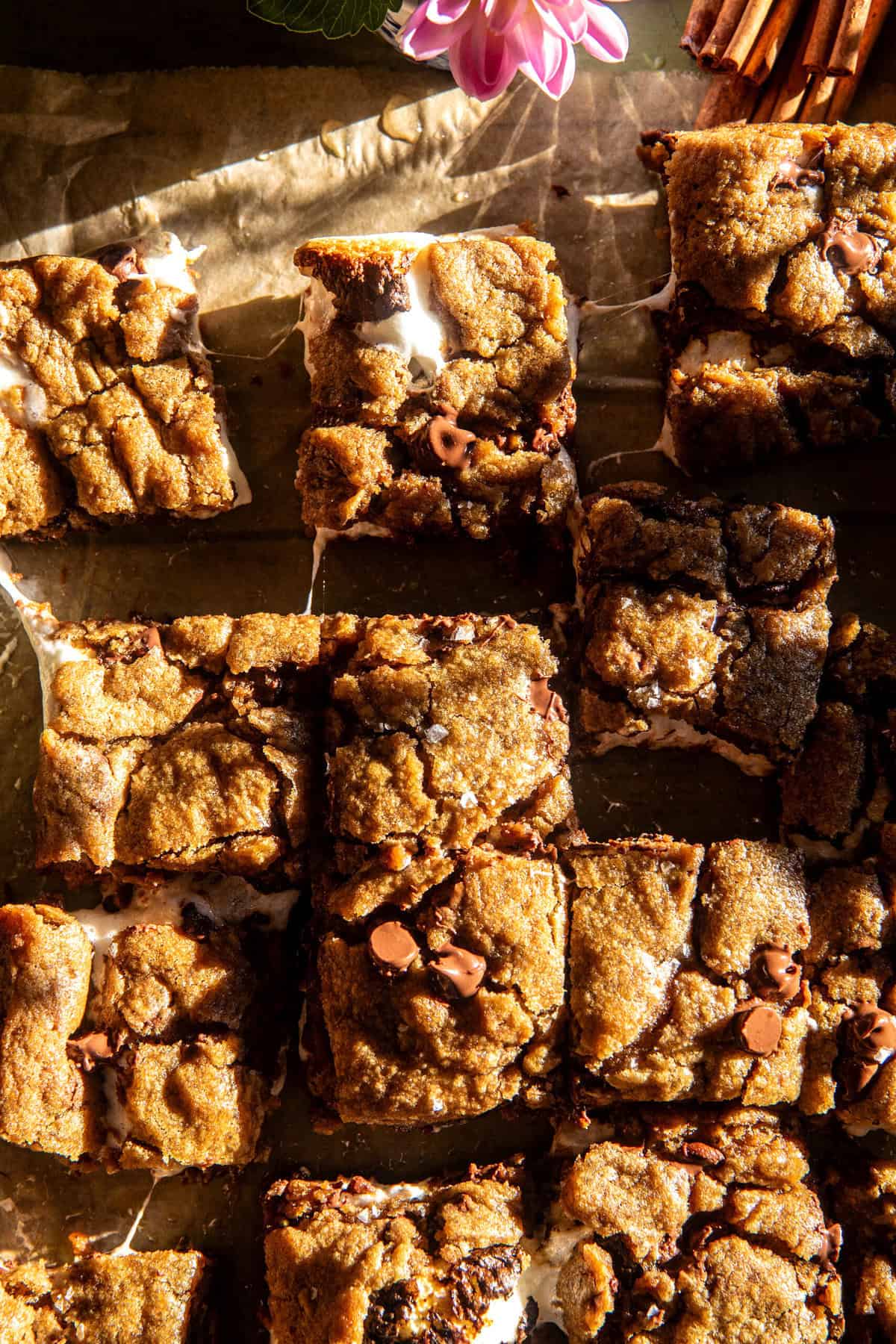 Toasted Marshmallow Brown Sugar Cookie Bars | halfbakedharvest.com