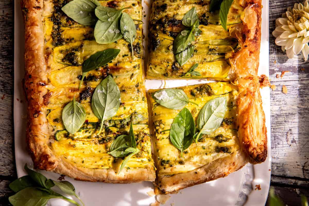 Zucchini Ricotta Pesto Tart | halfbakedharvest.com