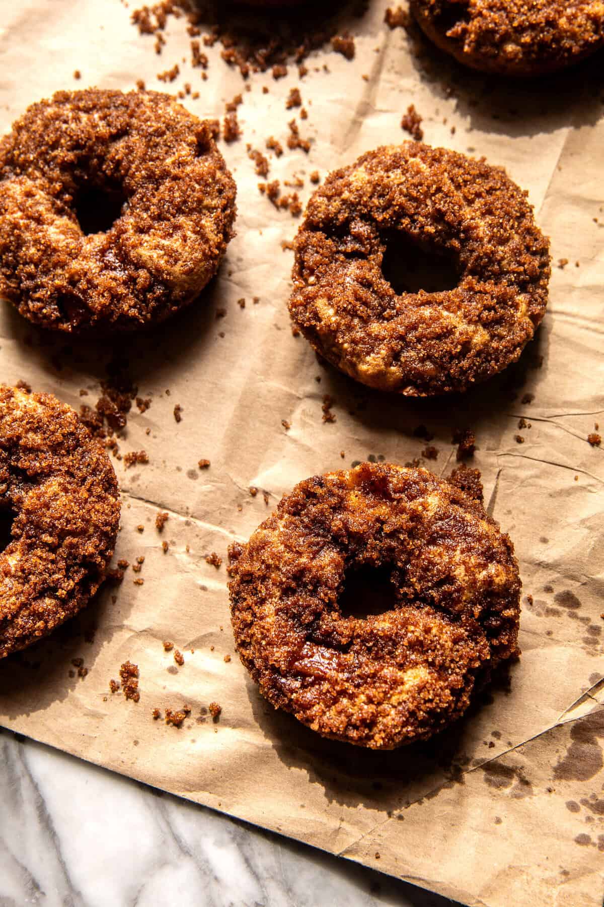 Baked Cinnamon Crunch Apple Cider Doughnuts | halfbakedharvest.com