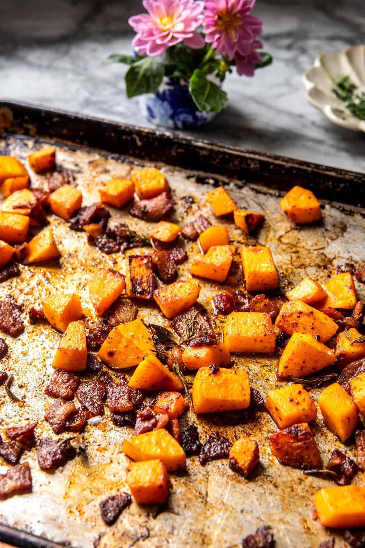 Butternut Squash Orzo Salad with Candied Bacon | halfbakedharvest.com