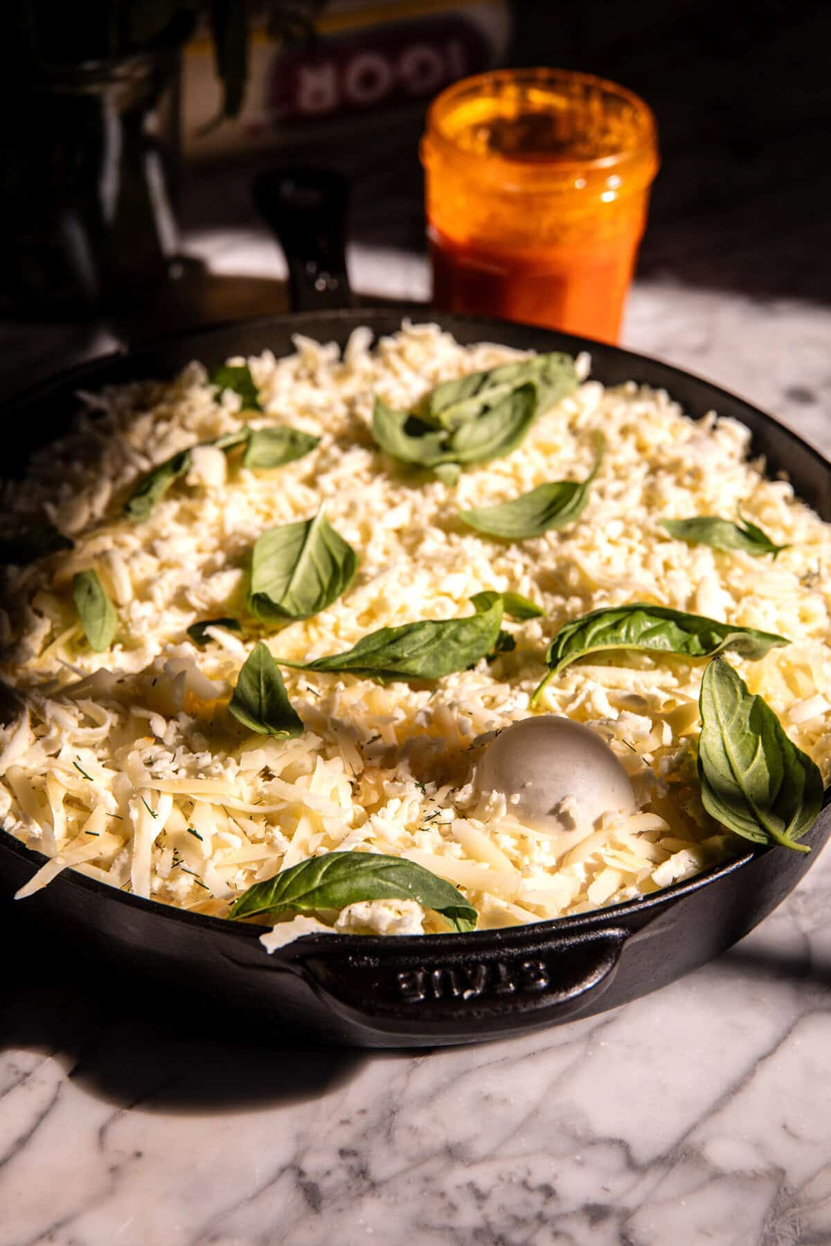 Skillet Crispy Cheese Buffalo Chicken Pizza | halfbakedharvest.com