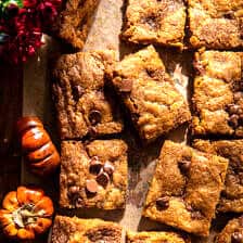Cinnamon Swirl Chocolate Chip Pumpkin Bars | halfbakedharvest.com