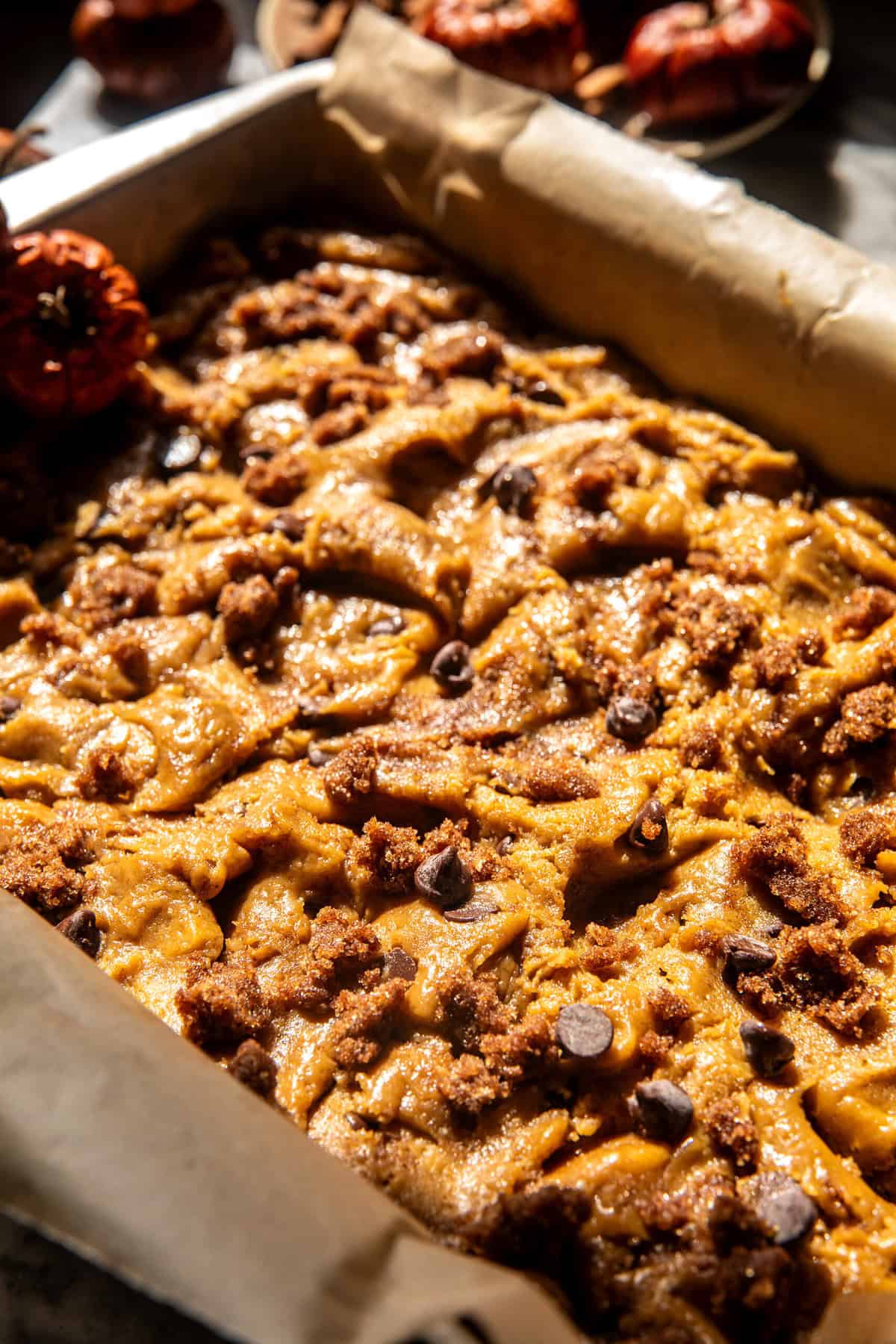 Cinnamon Swirl Chocolate Chip Pumpkin Bars | halfbakedharvest.com