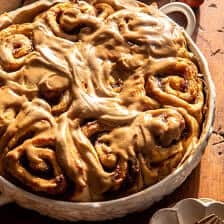 Pumpkin Butter Cinnamon Rolls with Coffee Icing | halfbakedharvest.com