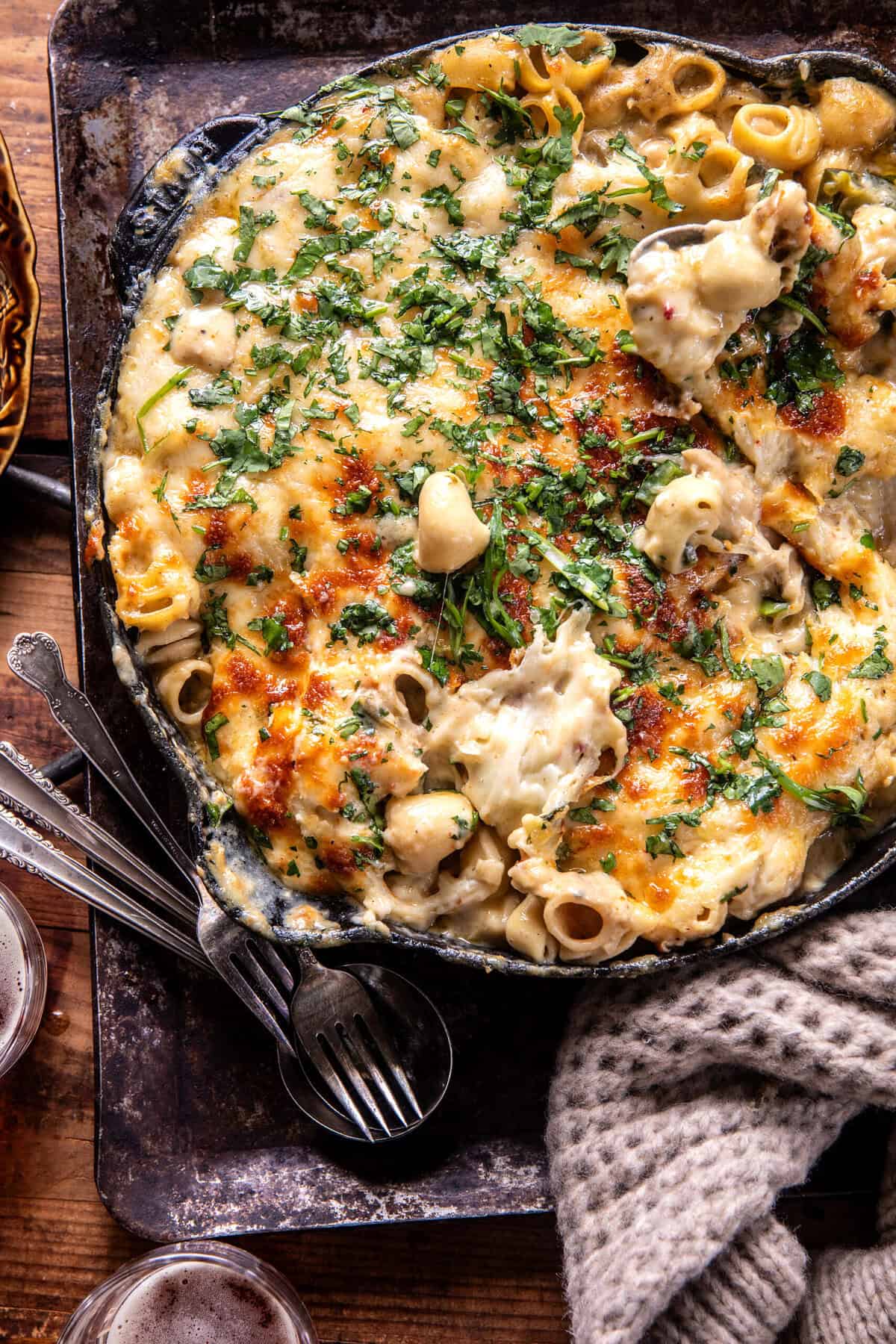 One Pot White Chicken Chili Mac and Cheese | halfbakedharvest.com