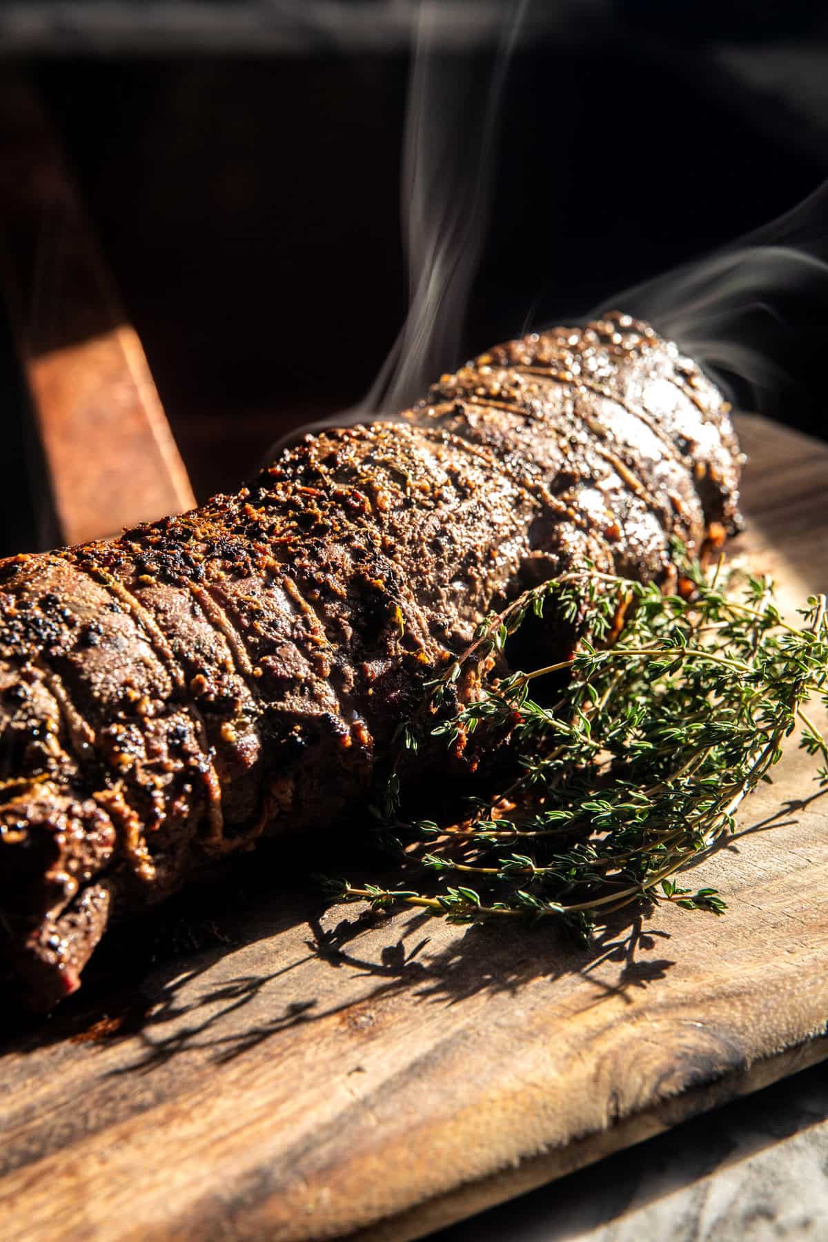 Beef Tenderloin Roast with Smashed Potatoes | halfbakedharvest.com