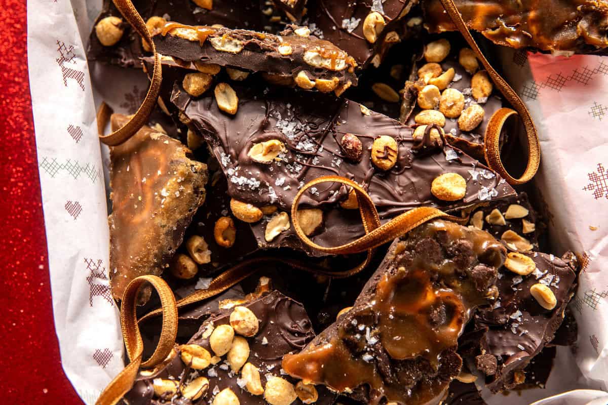 Chocolate Pretzel Toffee | halfbakedharvest.com