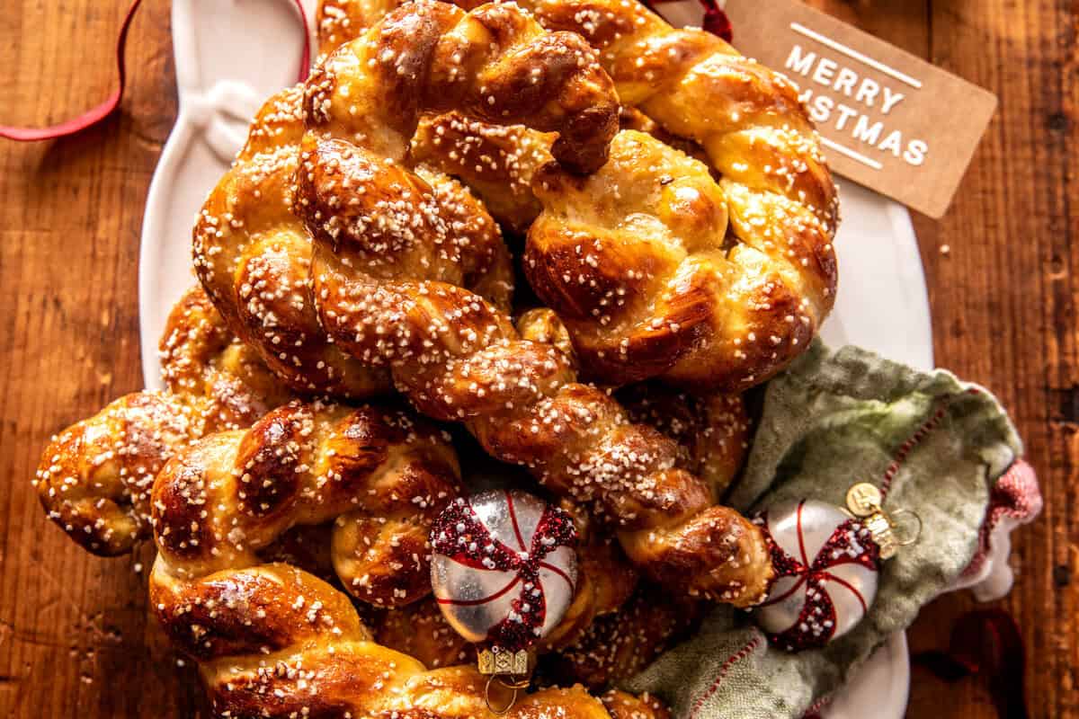 Honey Butter Soft Pretzel Candy Canes | halfbakedharvest.com